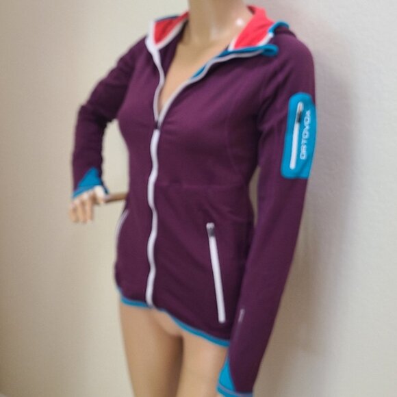 ORTOVOX FLEECE KNIT PLUS HOODIE ZIP-UP WOMEN'S FITTED MERINO INSIDE WOOL sz S - Picture 2 of 9